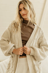 Spencer Chunky Knit Cardigan | Baltic Born Oatmeal
