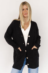 Alberta Cable Knit Cardigan | Baltic Born Black