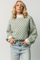 Hendrix Diamond Knit Sweater | Baltic Born Green