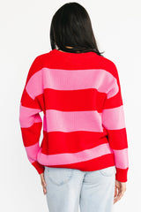 Amour Striped Sweater | Baltic Born Pink + Red