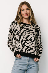 Petra Knit Sweater Top | Baltic Born Black + Ivory