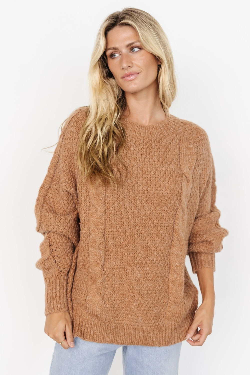 Lukas Cable Knit Sweater | Baltic Born Camel
