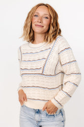 Rhya Knit Sweater | Baltic Born Cream + Blue