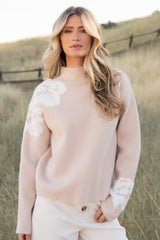 Oda Floral Sweater | Baltic Born Natural + Off White