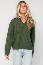 Arden Cable Knit Sweater | Baltic Born Dark Green