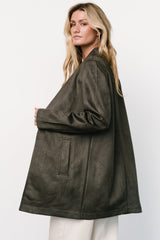 Queenie Faux Suede Jacket | Baltic Born Charcoal