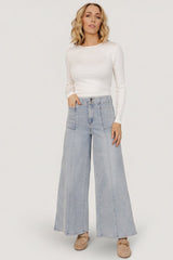 Emmi Mid Rise Wide Leg Jeans | Baltic Born Light Wash