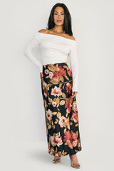 Cosette Satin Midi Skirt | Baltic Born Black Floral