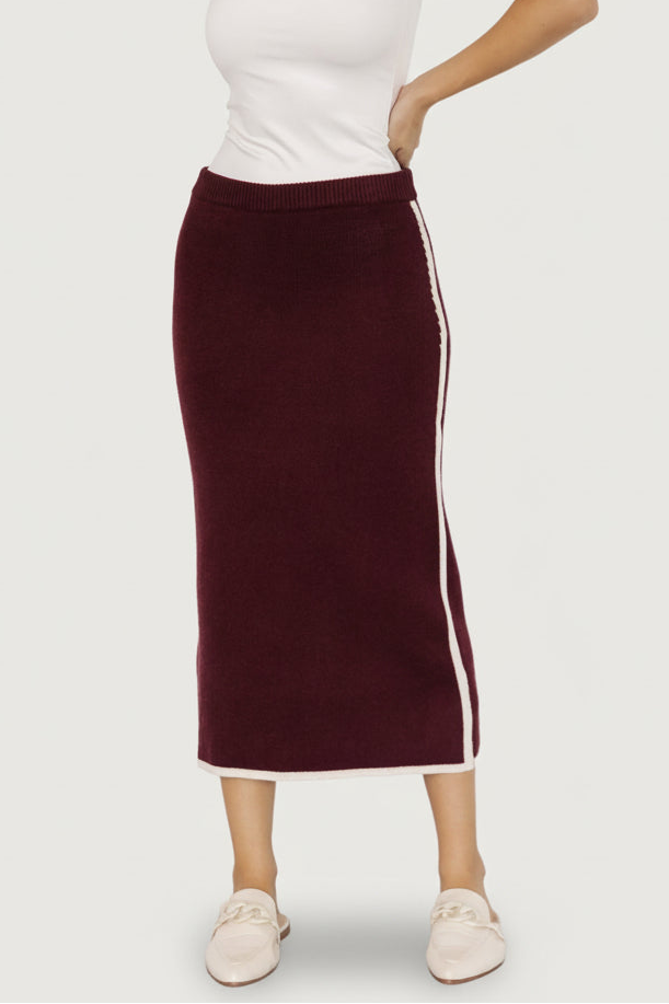 Ava Knit Midi Skirt | Baltic Born Wine
