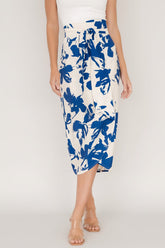 Vista Wrap Midi Skirt | Baltic Born Blue Print
