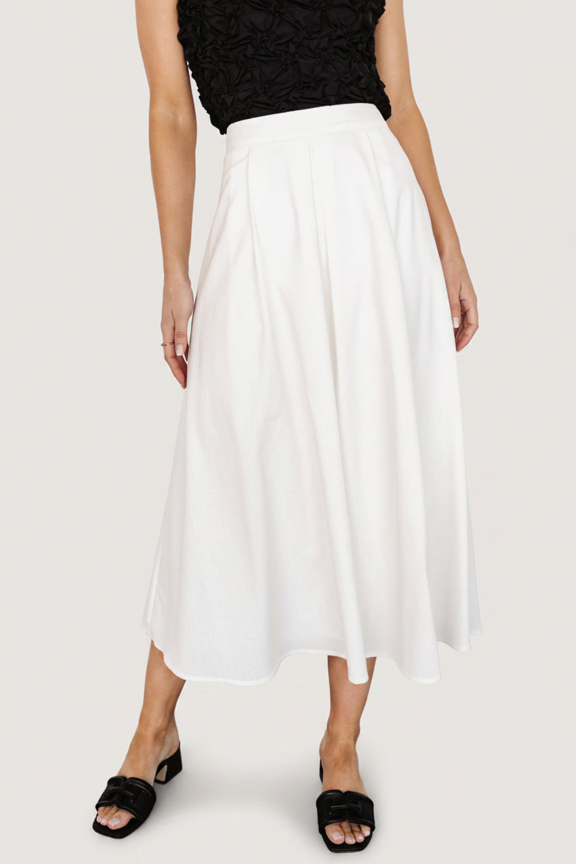 Katie Pleated Midi Skirt | Baltic Born Off White