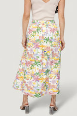 Gigi Button Midi Skirt | Baltic Born Off White + Multi Print
