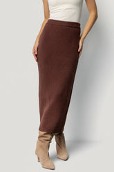 Blair Rib Knit Skirt | Baltic Born Mahogany