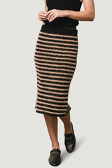 Mitzi Knit Midi Skirt | Baltic Born Black + Camel
