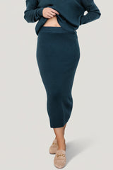 Carey Waffle Midi Skirt | Baltic Born Midnight Blue