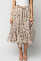 Wrenley Midi Skirt | Baltic Born Warm Taupe Floral