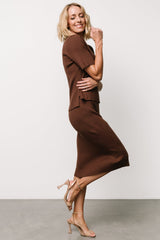Stormi Ribbed Midi Skirt | Baltic Born Brown