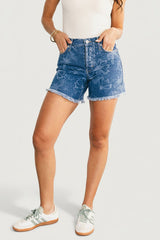 Vida High Rise Jean Shorts | Baltic Born Medium Floral Wash