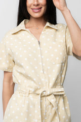 Korra Zip Up Romper | Baltic Born Light Yellow + White
