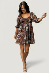 Amalia Romper | Baltic Born Brown Multi Floral