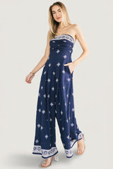 Córdoba Strapless Jumpsuit | Baltic Born Navy Print