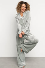 Klara Ribbed Velvet Pajama Set | Baltic Born Sage