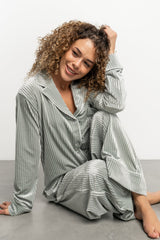 Klara Ribbed Velvet Pajama Set | Baltic Born Sage