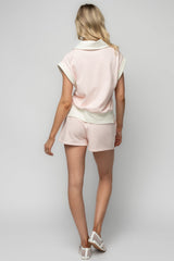 Leah Half Zip Lounge Set | Baltic Born Pink