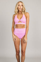 Del Mar Ribbed Bikini Top | Baltic Born Pink
