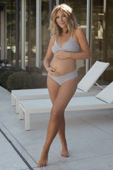 Paros Twist Bikini Top | Baltic Born Navy + White Stripe