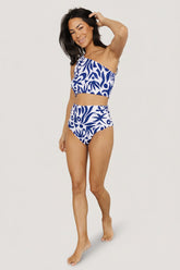 Bali High Rise Bikini Bottom | Baltic Born White + Navy
