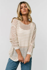 Valissa Open Knit Top | Baltic Born White + Sand