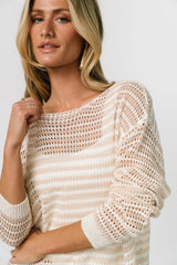 Valissa Open Knit Top | Baltic Born White + Sand