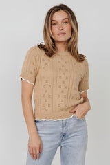 Britt Pointelle Knit Top | Baltic Born Natural + Ivory
