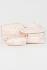 Kelani Quilted Cosmetic Bag Set | Baltic Born Pink