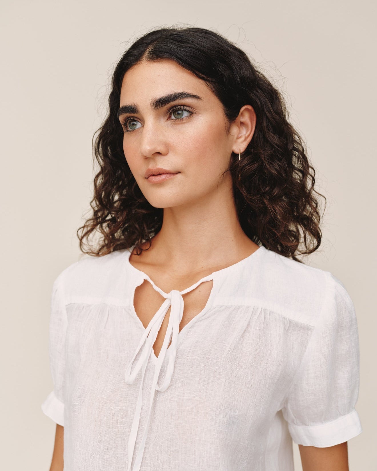 Bella Dahl Short Sleeve Flowy Pullover Top - White