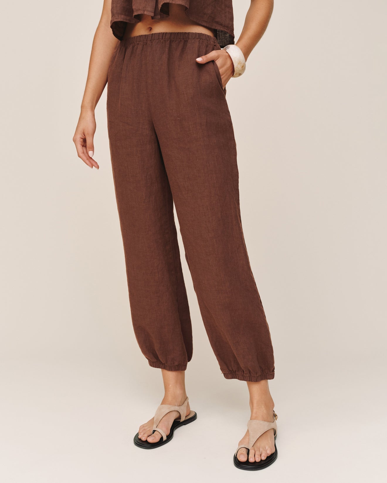 Bella Dahl Oversized Femme Jogger - Sea Glass Brown