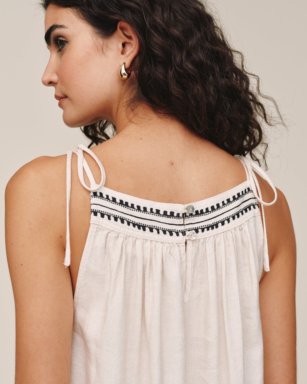 Bella Dahl Tie Strap Maxi Dress - Botanic Border Print