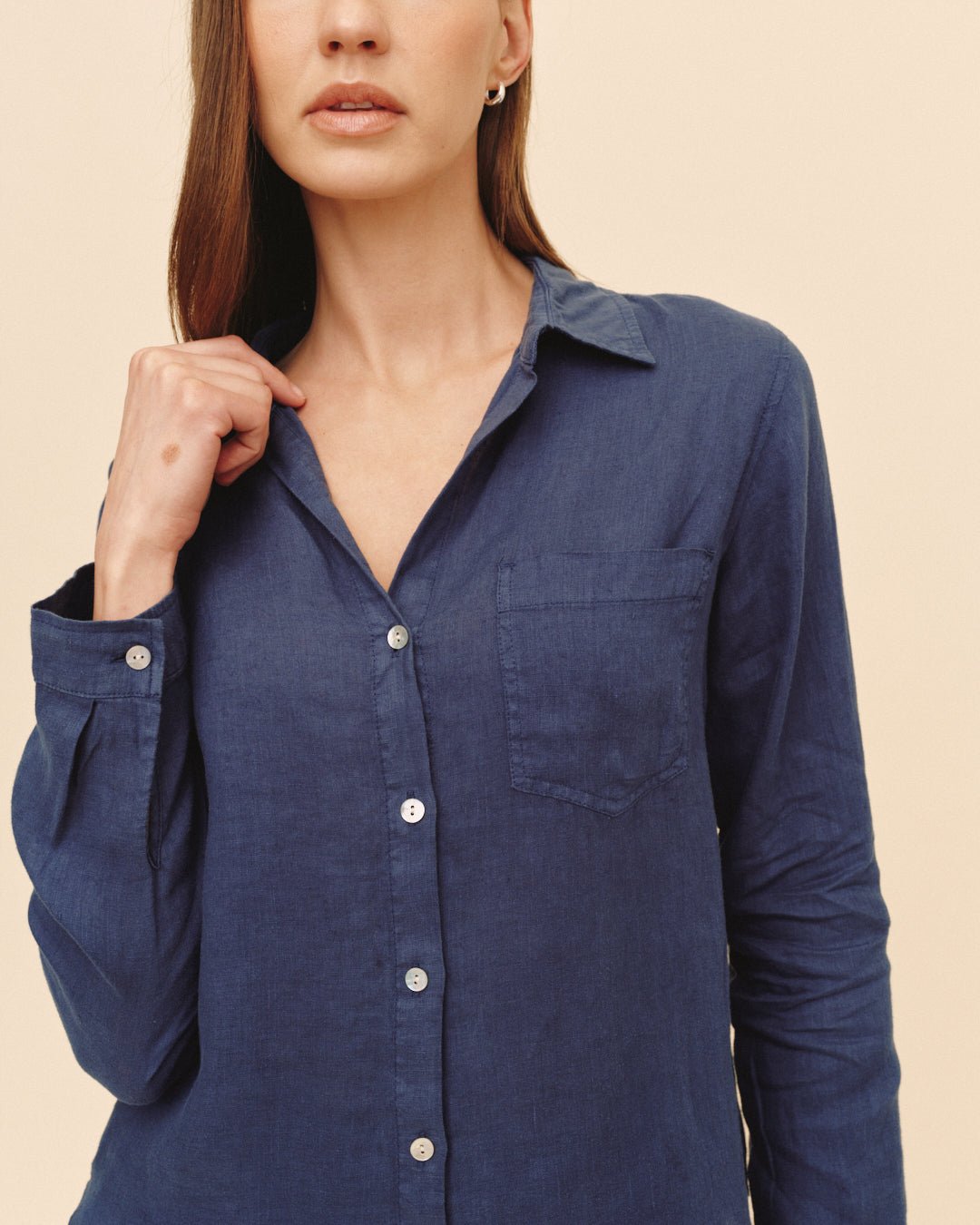 Bella Dahl Pocket Button Down - Midnight Surf