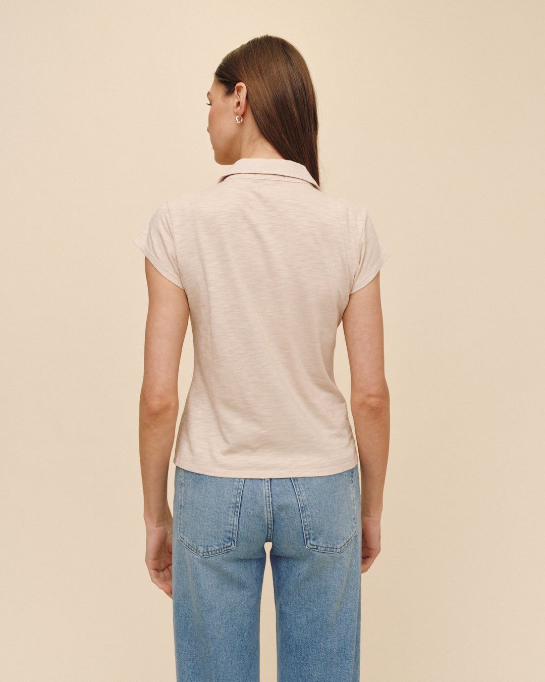 Bella Dahl Cap Sleeve Button Down - Linen Sand