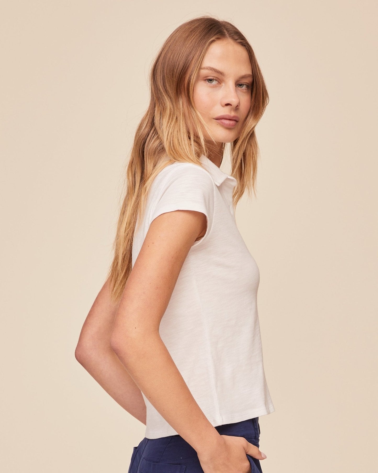 Bella Dahl Cap Sleeve Button Down - White