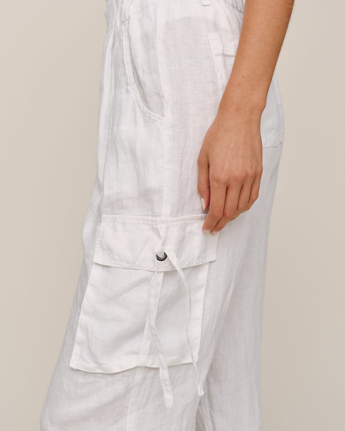 Bella Dahl Cargo Ties Pant - White