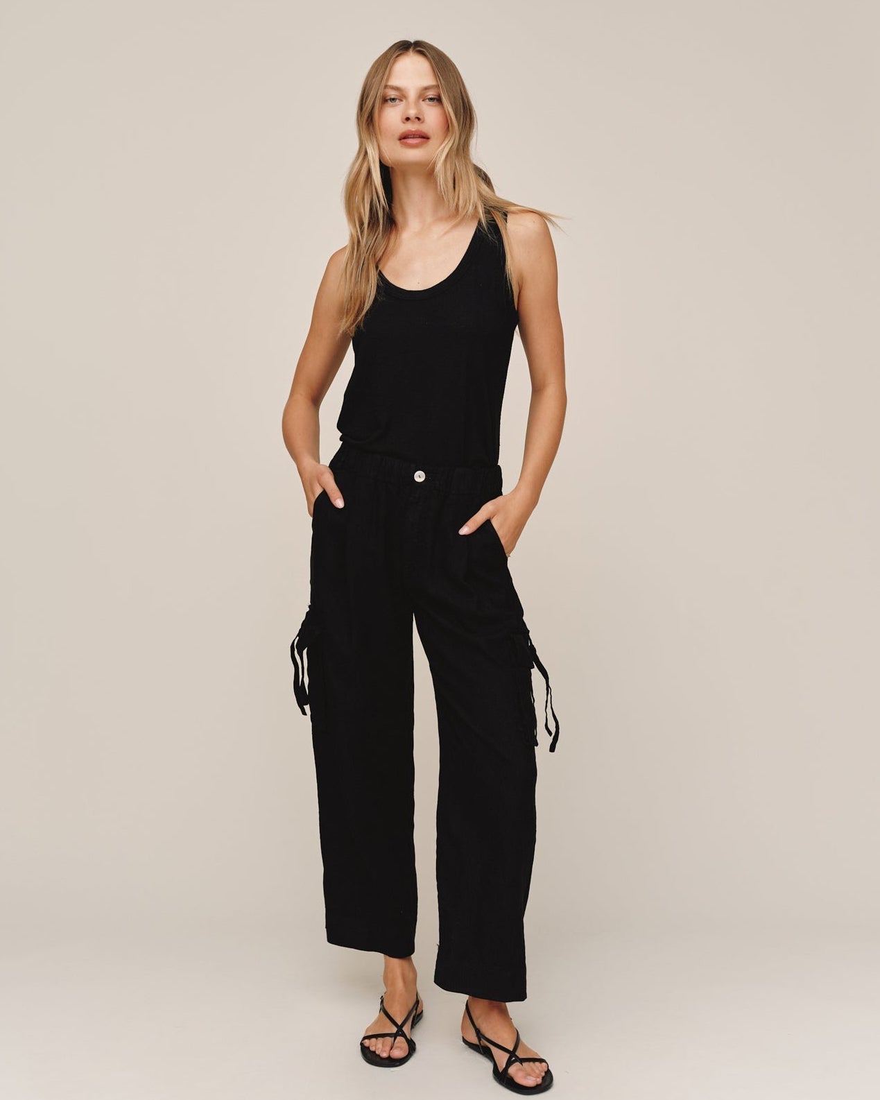 Bella Dahl Cargo Ties Pant - Black