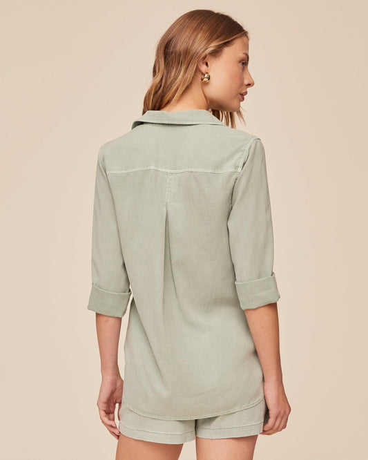 Bella Dahl Shirt Tail Button Down - Oasis Green - Bella Dahl