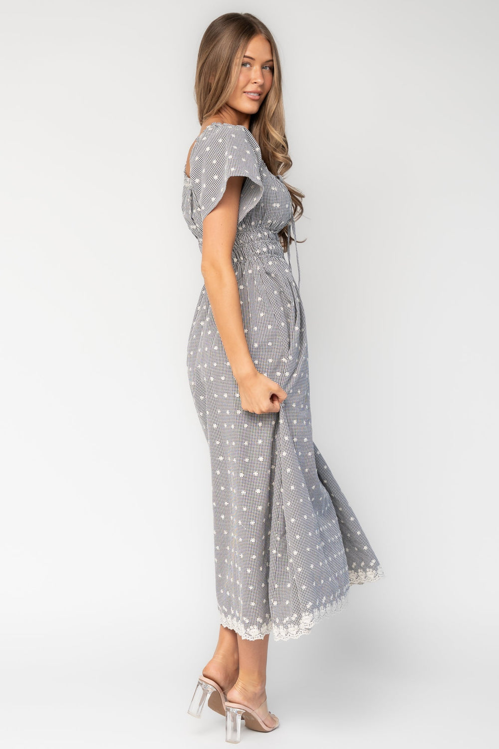 Reyna Midi Dress | Baltic Born Black + White Gingham