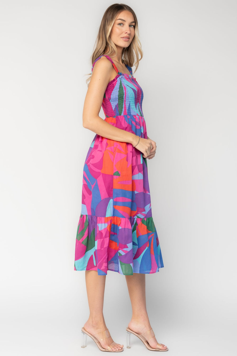 Cruz Smocked Midi Dress | Baltic Born Multi Print