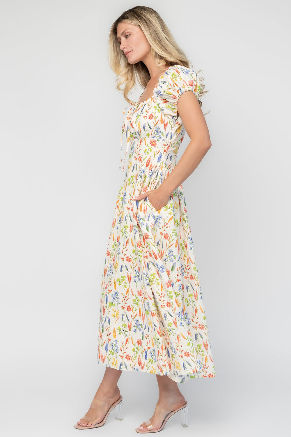 Kendall Midi Dress | Baltic Born Cream Multi Floral
