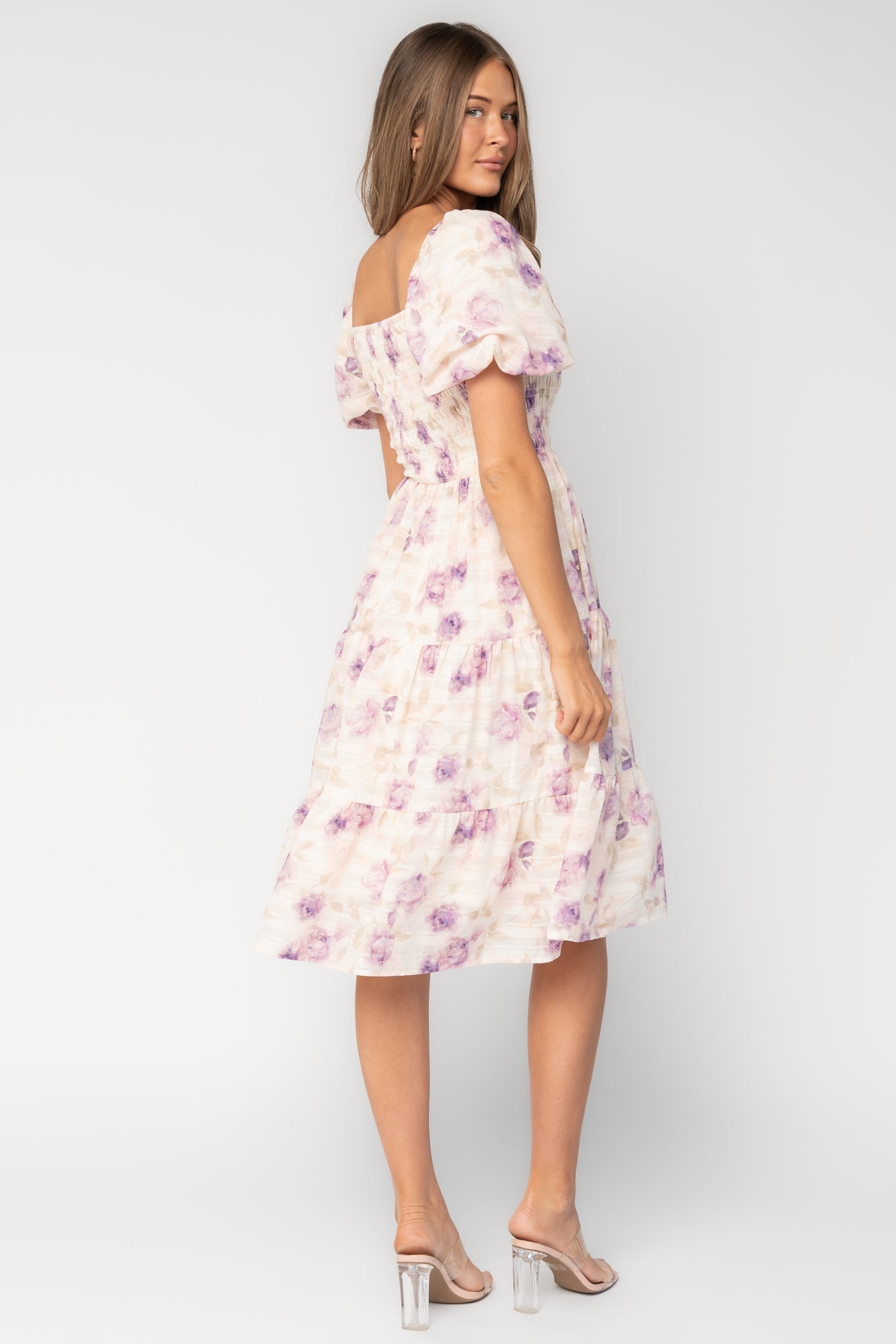 Mattea Smocked Midi Dress | Baltic Born Lavender Floral