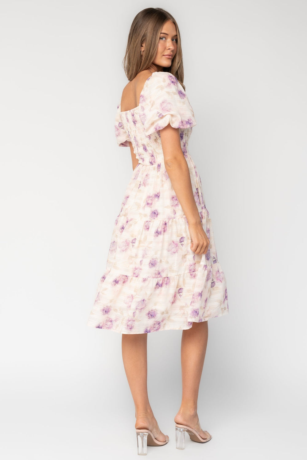 Mattea Smocked Midi Dress | Baltic Born Lavender Floral