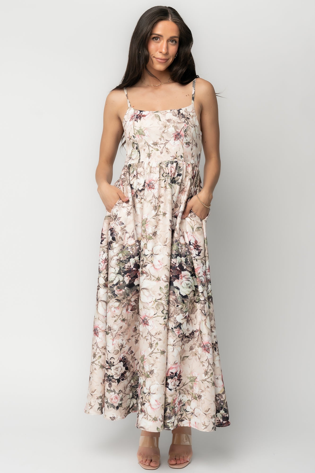 Celia Midi Dress | Baltic Born Beige Multi Floral